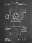 Chalkboard Tesla Operating Electric Motors Map Patent
