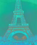 Eiffel Tower in Turquoise