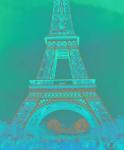 Eiffel Tower in Turquoise