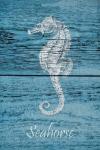 Seahorse on Blue Wood