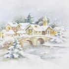 Snowy Winter Village Scene