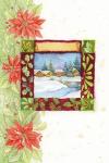 Pointsettia and Snow Village