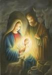 Mary and Joseph Glowing Manger Scene