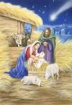 Mary and Joseph In Straw Manger Scene