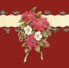 Pointsettia With Mistletoe and Ribbon