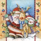 Santa Deer Snowman Snuggle