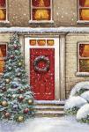 The Red Door and Christmas Wreath