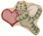 Angel Cat Holding Heart