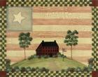 Red House With Flag