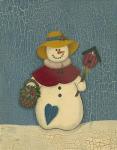 Snowwoman With Crackle Background