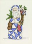 Blue Patchwork Santa