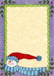 Bright Snowman W/Purple Border