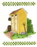 Yellow Double Outhouse