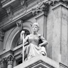 City Hall Sculpture (woman) (b/w)