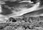 Mountain Cliffs And Sky Black And White