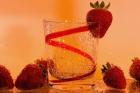 Strawberries And Red Swirl Glass