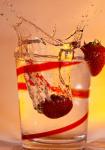 Strawberry Splash In Red Swirl Glass I