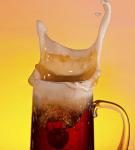 Beer Mug And Splashing Fruit