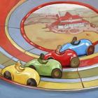 Pop Art Retro Toy Race Cars