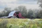 Red Barn In The Fog