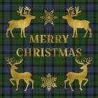 Merry Christmas Plaid - Gold & Green