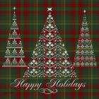 Happy Holidays Plaid - silver