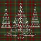 Happy Holidays Plaid - silver