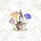 Bunnies In The Tulips-B