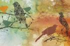 Birds On Watercolor  -  B