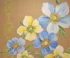 Spring Florals On Burlap - A