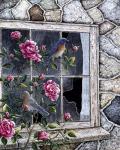 Bluebirds In Window