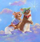 Mice, Squirrel and Bunny family in Clouds II