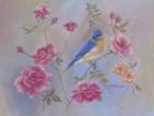 Blue Bird In Roses