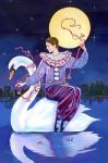 Pierrot Riding A Swan