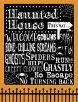 Haunted House Welcome Flag Outlines