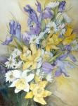 Iris, Daisies, And Daffodils