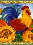 Rooster with Sunflower Border