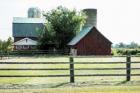 Red Barn Behind The Corral