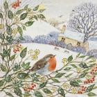 Winter Cottage and Robin