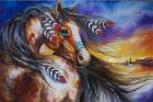 5 Feathers Indian War Horse