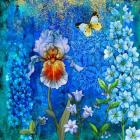 Delphinium And Iris