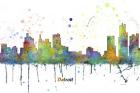 Detroit Michigan Skyline Multi Colored 1