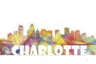Charlotte NC Skyline Multi Colored 2