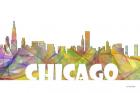 Chicago Illinois Skyline Multi Colored 2