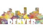 Denver Colorado Skyline Multi Colored 2