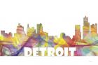 Detroit Michigan Skyline Multi Colored 2