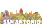 San Antonio Texas Skyline Multi Colored 2