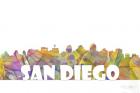 San Diego California Skyline Multi Colored 2