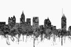 Atlanta Georgia Skyline - Cartoon B&W