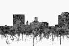 Augusta Georgia Skyline - Cartoon B&W